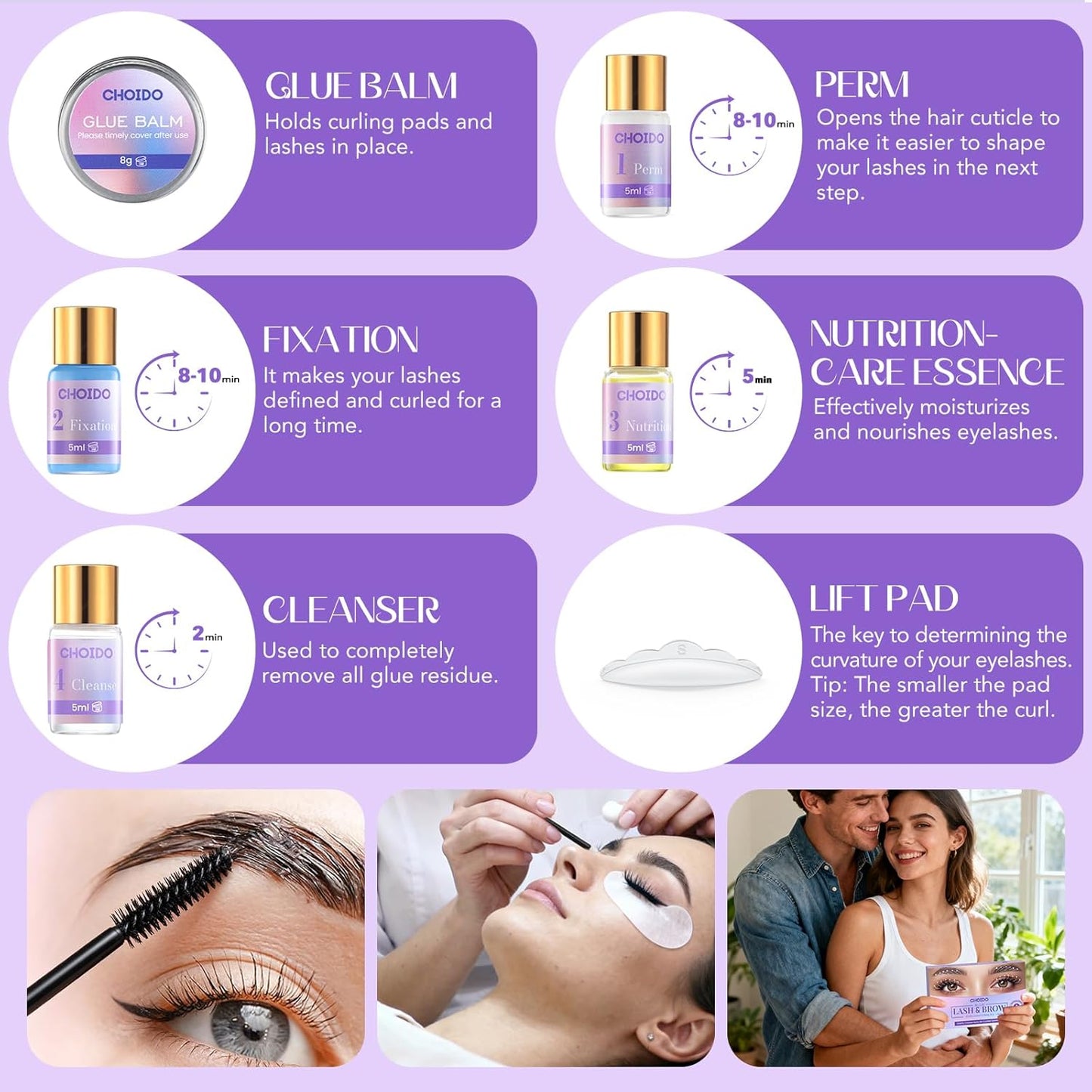 Lash Lift Kit - Eyelash Perm Kit - Eyebrow Lamination Kit, 2 in 1 Professional Eyelash Curling Lash Extension & Eyebrow Lift Kit, Eyelash Lift Kit Easy to Use for Salon & DIY Home Use, Lasts 6-8 Weeks