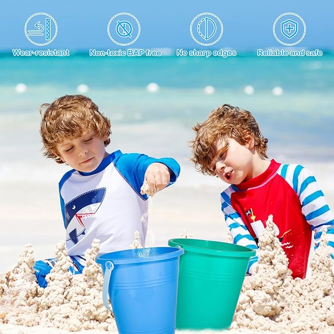 Holady Beach Toys Sand Toys Beach Shovels Beach Pail Set for Kids Summer Beach Essentials Outdoor Sand Play Fun Activities Beach Pails & Shovels
