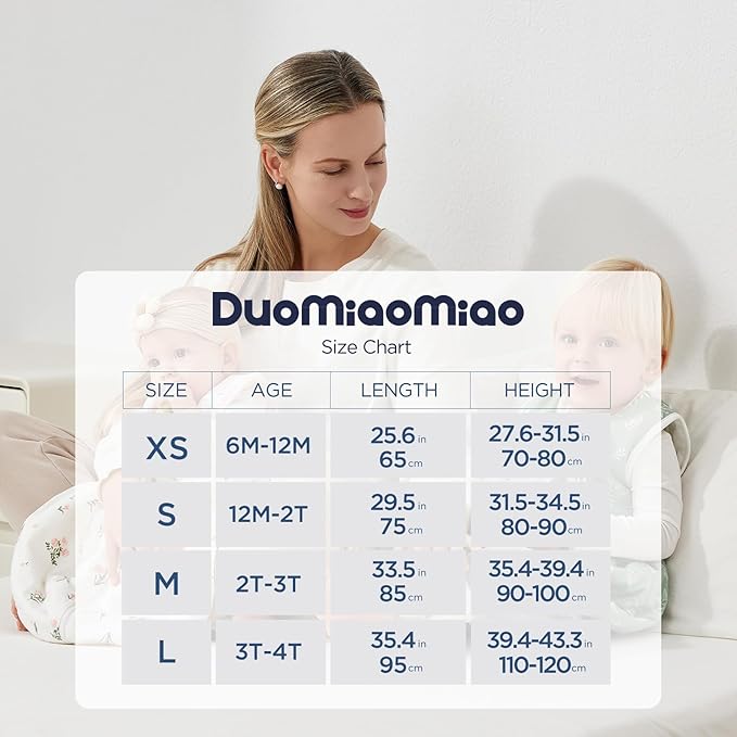 Duomiaomiao 0.5 TOG Toddler Sleep Sack 6-12 Months 100% Cotton Lightweight Baby Sleep Sack with Feet, Breathable Comfy Toddler Wearable Blanket