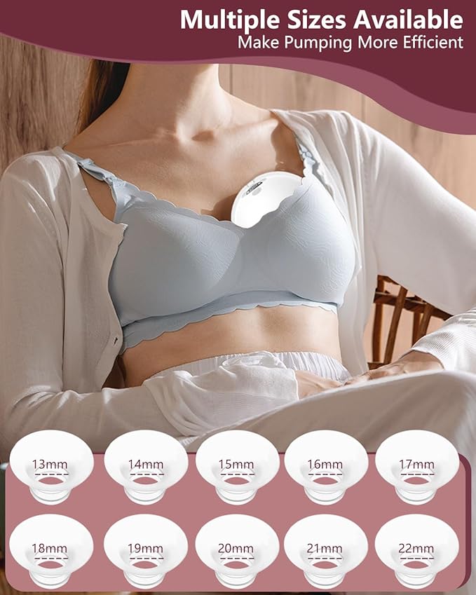 Flange Insert 13mm for Momcozy M9 M6 M5 V1 Pro V2 Pro S12 Pro S9 Pro, Compatible with Medela/Elvie/Spectra/Willow Go/eufy/Lansinoh Breast Pump, Breastfeeding Essential Kit, 2PCS