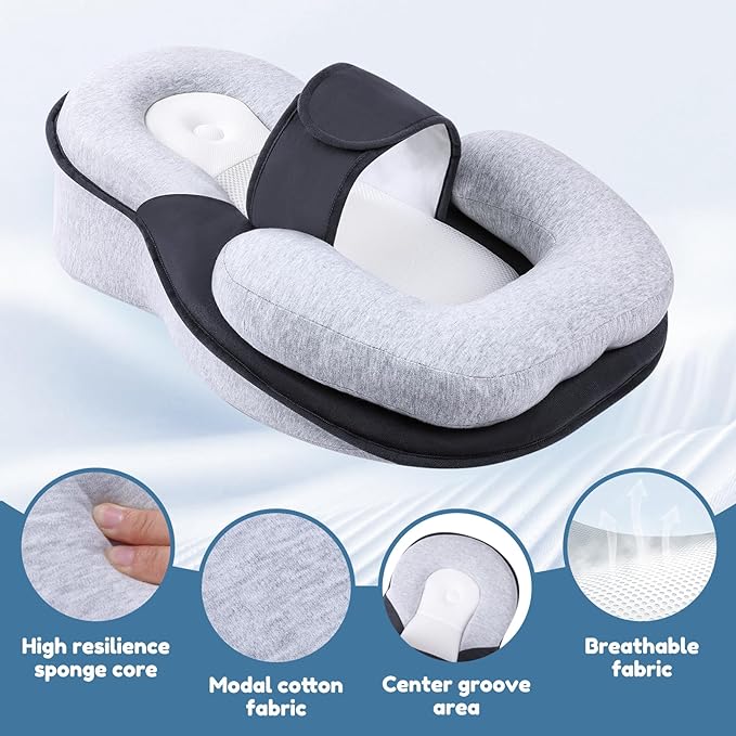 Baby Lounger Pillow for Infant Support Cushion Reflux Breastfeeding Pillow, Bottle Feeding, Tummy Time
