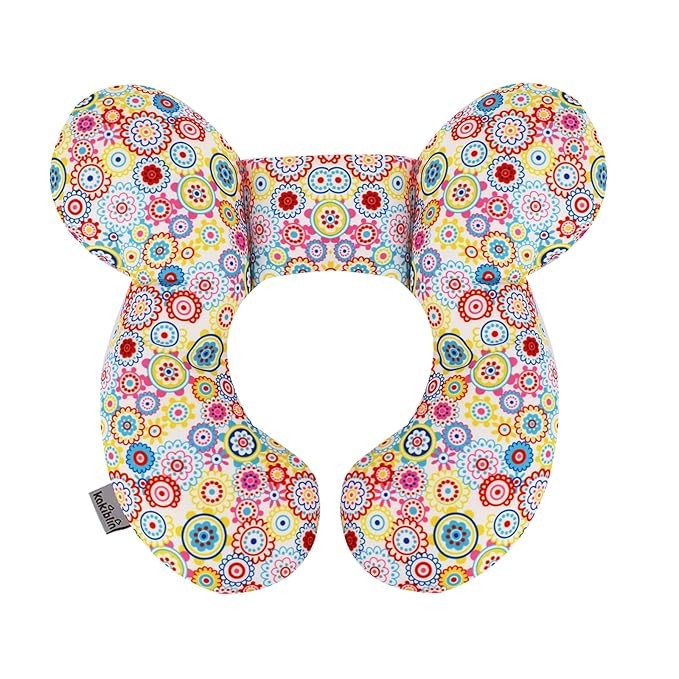 KAKIBLIN Baby Neck Pillow, Upgraded Baby Support Pillow,Baby Neck Support Pillow for Carseat, Newborn Neck Support for Car Seat,Pushchair,Travel (Flower)