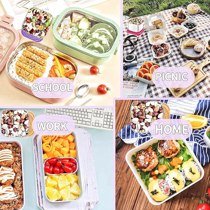 6Pack Stainless Steel Snack Containers for Kids, Easy Open Leak Proof Metal Toddler Snack Containers with Silicone Lids, Stackable Metal Toddler Lunch Box for Daycare, School and Travel (6oz)