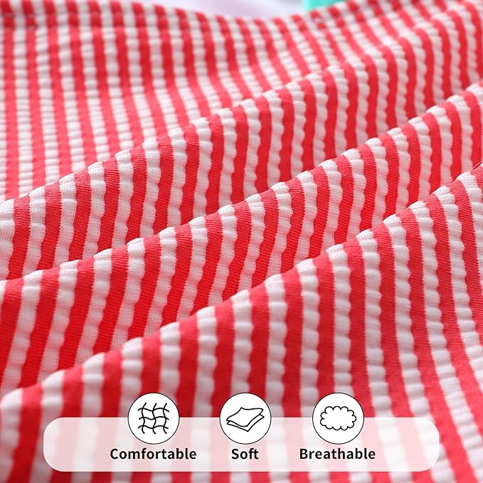 Happy Town Toddler Swimsuit Girl Solid Color Stripe One-Piece Baby Bathing Suits