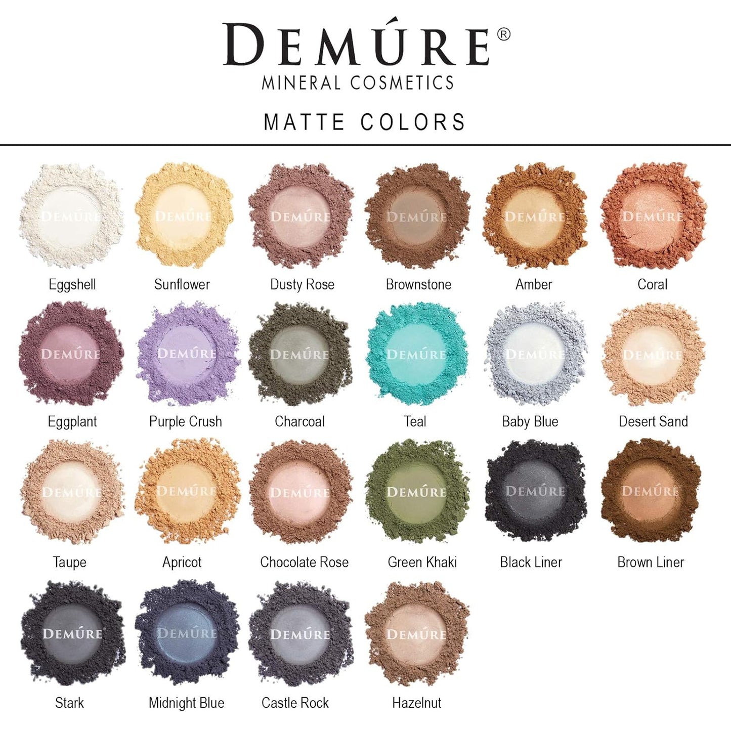 Demure Mineral Make Up (Black Liner) Eye Shadow, Matte Eyeshadow, Loose Powder, Eye Makeup, Professional Makeup
