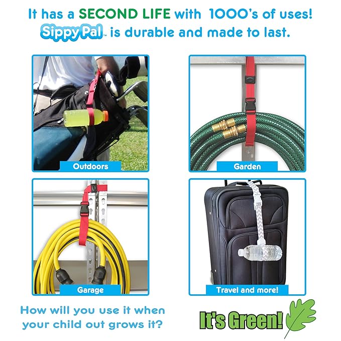PBnJ Baby SippyPal Sippy Cup Holder Strap Leash Tether (Sports 2-Pack)
