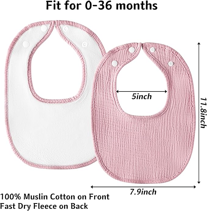 Muslin Baby Bibs Cotton Baby Drool Bandana Bibs for Baby Girls Boys Infant Newborn Toddler Drooling and Teething