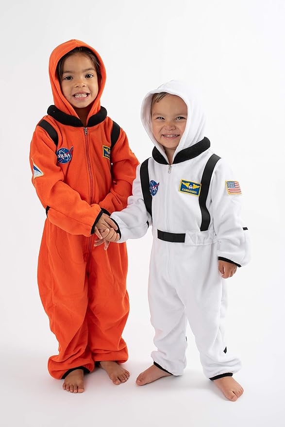 Astronaut Fleece Bodysuit - Baby & Toddler Kids Fleece Bunting with Full Zipper – Hooded One Piece NASA Jumpsuit