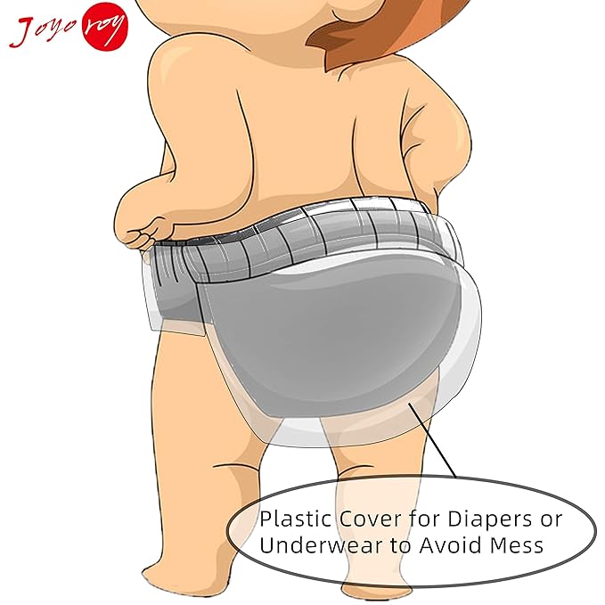 Joyo roy 6Pcs Waterproof Cloth Diaper Cover Reusable Plastic Underwear for Toddlers Baby Diaper Covers for Boys Leak Proof Rubber Underwear for Potty Training Plastic Training Pants for Toddlers 1T