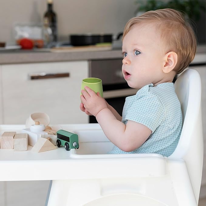 2 Pack Tiny Cup for 4+ Months | Silicone Baby Cups 6-12 Months, Infant Training Open Cup for Baby Led Weaning Supplies, 2oz (Pastel Earth)