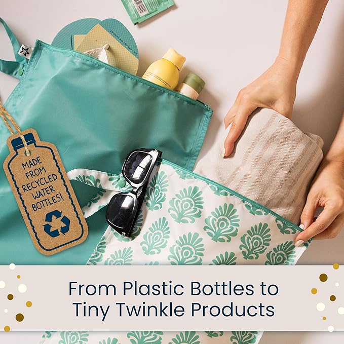 Tiny Twinkle Wet Dry Bag – 2 Pack Reusable Waterproof & Mess Proof Wet Bags for Swimsuits & Travel, Baby Towels & Beach Essentials,a Diaper Bag Must-Have(Unisex Checkers)