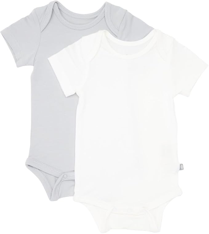 KYTE BABY Unisex Bodysuits, 2-Pack Short Sleeve Baby Bodysuits, 97% Rayon made from Bamboo, 3% Spandex