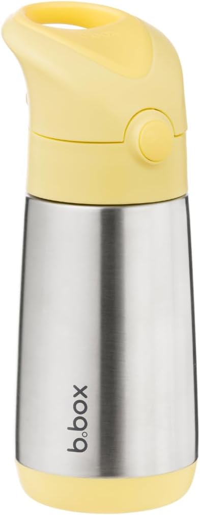 b.box 12 oz Insulated Water Bottle - Keeps Drinks Cold 8 Hours, Warm 6 Hours, Triple Wall Stainless Steel Kids Water Bottle w/Free Flow Silicone Straw, Leakproof & Dishwasher Safe