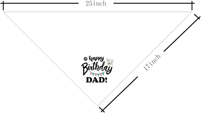 Happy Birthday Dad Dog Bandana, Dad's Gift Dog Bandana, Pet Scarf Accessories - Image 4