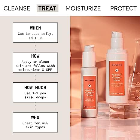 Naturium Vitamin C Complex Face Serum Jumbo, Anti-Aging Facial Treatment with Hyaluronic Acid & Vitamin E, 2 oz