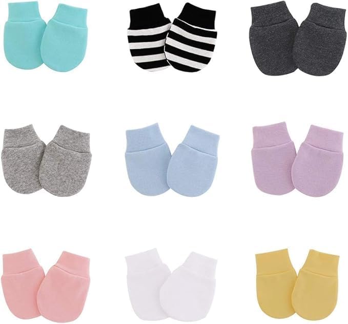 1 Pair Baby Anti-Scratch Cotton Mittens,Baby Anti Scratching Soft Cotton Gloves Newborn Infant Handguard Mittens Black and White Stripes Gloves and Mittens Accessories, Girls' Gloves and Mittens