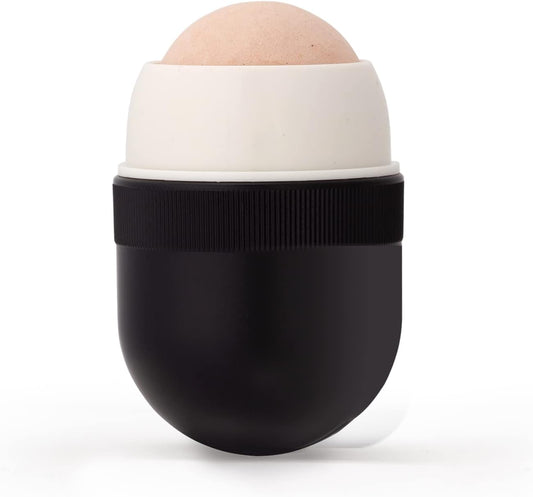 Korean Beauty Oil-Absorbing Volcanic Face Roller, Portable and Reusable Skincare Tool for Oily Skin, Shine Control, Oil Absorber tool for Face (Black)