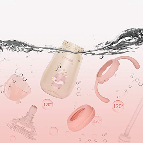 POTATO Baby Bottles PPSU Baby Feeding Bottle 10 oz Anti-Colic Bottles with Silicone Nipples Breastfeeding Bottles for Babies & Toddlers - Pink