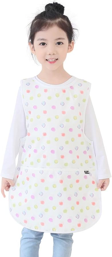 Kids Painting Apron – Waterproof Art Smock for Toddlers & Preschoolers, Messy Play, Baking, Crafts, Cooking, Mealtime