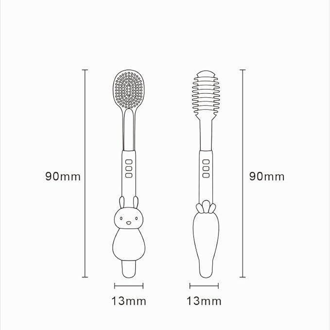 Baby Tooth Brush, Infant Toothbrush 6 to 12 Months, Silicone Toothbrush, Newborn Tongue and Mouth Cleaner Set, Green