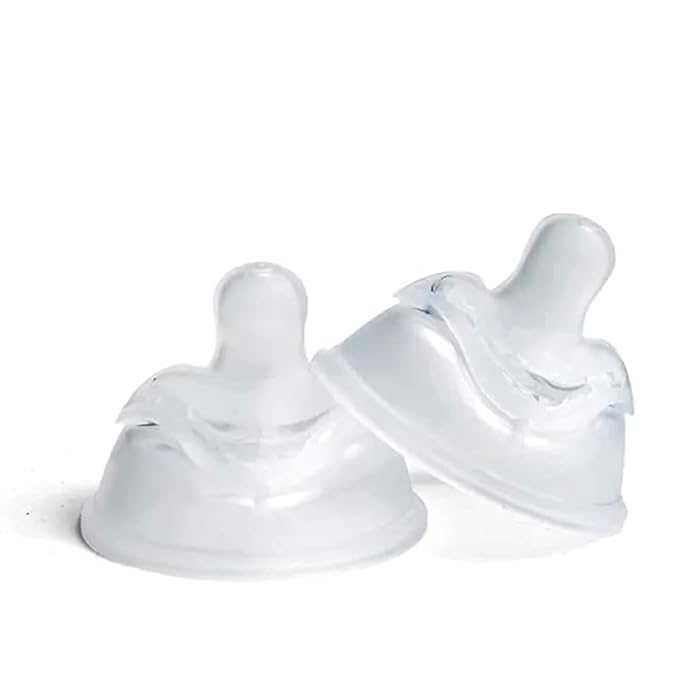 Herobility Double Anti-Colic Silicone Nipples, Baby Bottle Teats, Breast Like Shaped Nipples - Fits Herobility's & Eco Baby Bottles | Pack of 2 (Medium Size)