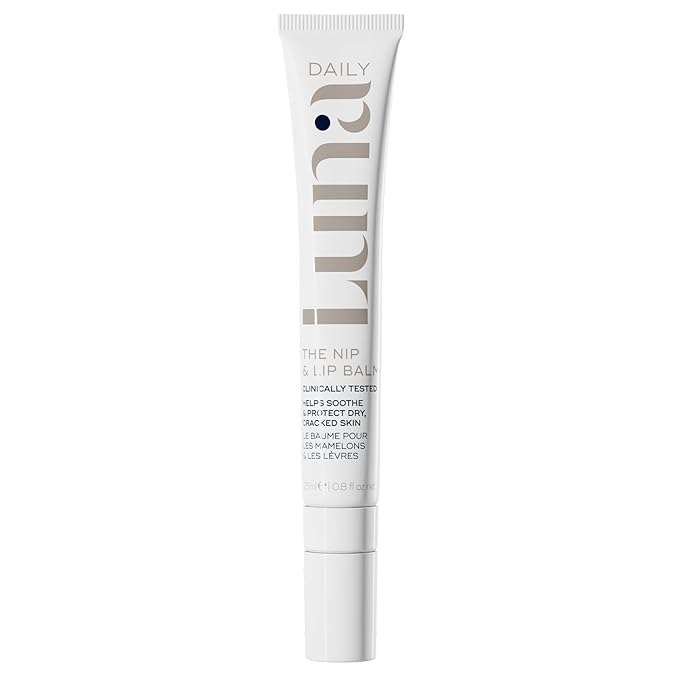 Luna Daily Nursing Balm for Cracked Nipples & Dry Lips, Fragrance-Free & Vegan | Safe for Breastfeeding & Baby | Soothing Shea Butter & Vitamin E | Natural Postpartum Moisturizer & Lip Care, 25ml