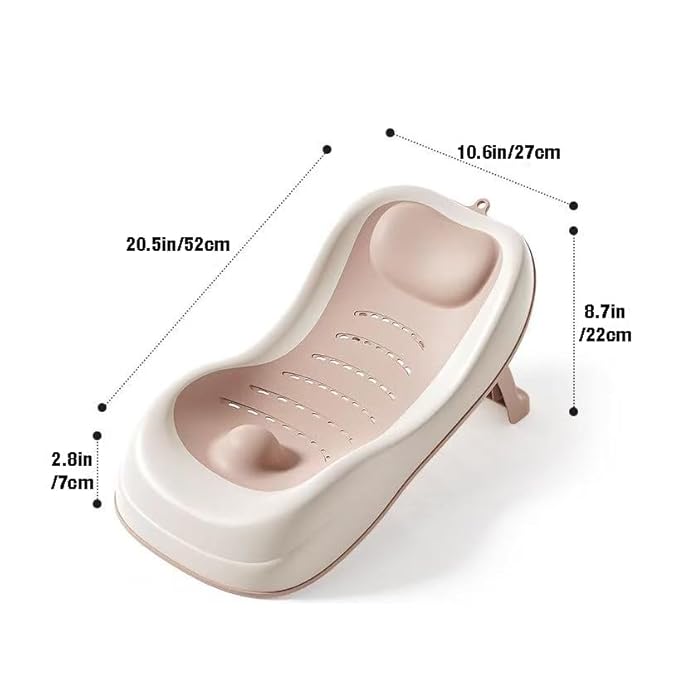 PandaEar Baby Bath Support, Foldable Infant Bathtub for Newborn Babies 0-6 Months, Soft Sink Baby Bath Tub (Pink)
