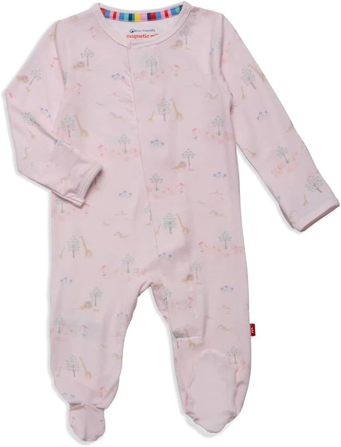 Magnetic Me Girls Modal Magnetic Baby Footie Pajamas | Silky Soft Modal Fabric | Baby Sleepers Available Sizes PRE - 24M