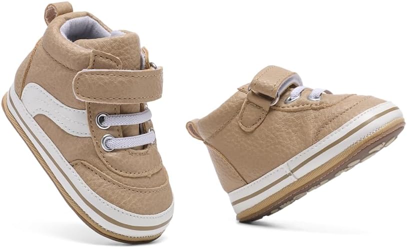 Clowora Baby Boys Girls Shoes Non-Slip Rubber Sole Sneakers Infant First Walking Toddler Crib Shoes Newborn Loafers Flats.