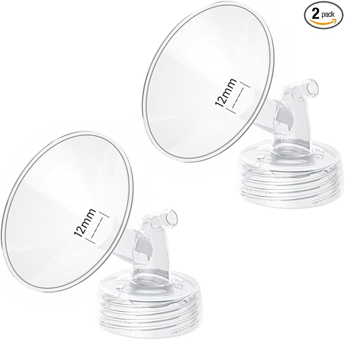 2pcs 12mm Flange Compatible with Spectra S1 S2 9 Plus Synergy Gold Ameda MYA Motif Luna Breast Pump, Replacement to Spectra Pump Parts, Breast Pump Shields 12mm Replace S1 S2 Parts