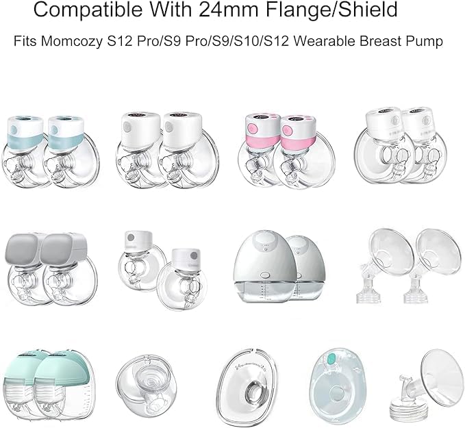 Flange Inserts 21mm 8PC Compatible with Momcozy S12 pro/S9 pro/S9/S10/S12/Medela/TSRETE/Spectra/Bellababy etc 24mm Wearable Breast Pump, Reduce 24mm Tunnel Down to Correct Size