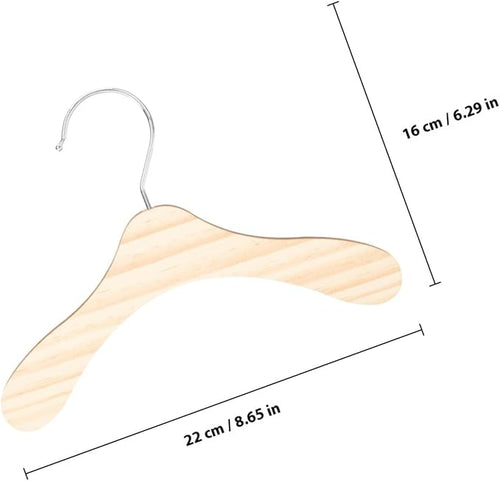 10pcs 8.66-inch Wooden Pet Clothes Hangers Wear-Resistant Small Dog Cat Hangers - Image 2