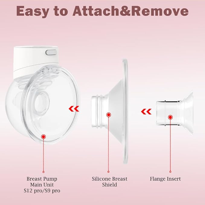 1pcs Silicone Flange 24mm Compatible with Momcozy S12 Pro/S9 Pro/TSRETE S12/kmaier S12 Breast Pump，Flange Wearable Breast Pump Replacement Accessories,Shield 24mm Flange Parts