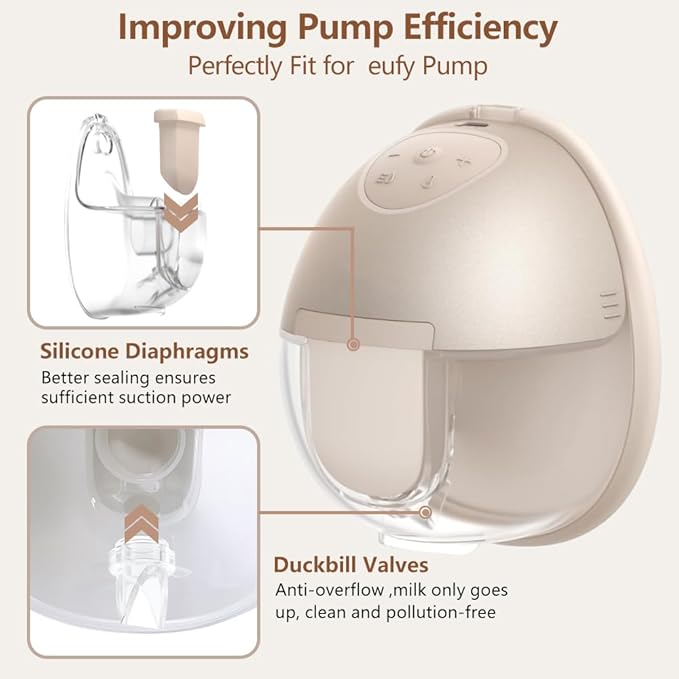 6pcs Duckbill Valves Compatible with eufy S1 Pro/S1/E10/E20 Wearable Breast Pump, Replace for eufy Pump Original Parts Duckbill Valve, Leak-Proof and Dust-Proof Breast Pump Replacement Parts