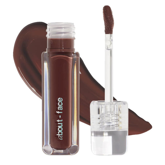 about-face Light Lock Lip Gloss Scorcher – Non-Sticky, High-Shine Lip Oil Gloss with Coconut Oil, Peppermint & Lavender – Vegan, Cruelty-Free, Clean Beauty – 0.21 oz (Cinnamon)