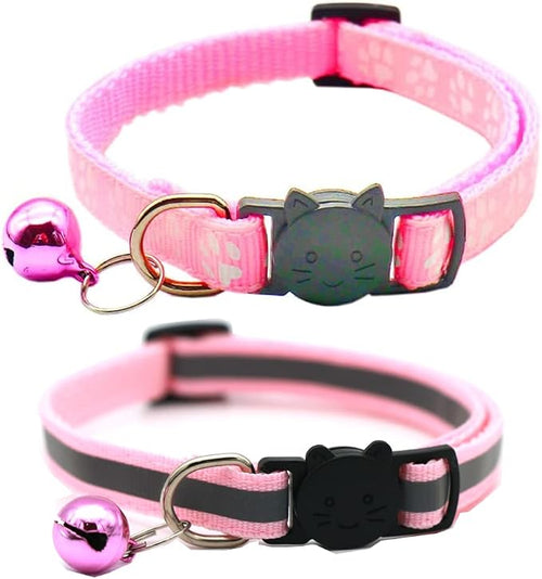 2 Pack Cat Collars Quick Release Reflective Kitten Collar by Unknown