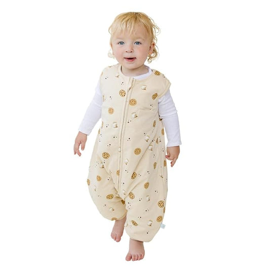 Tealbee Dreamsuit Toddler Sleep Sack with Feet – Walker Sleep Bag with Legs, Rayon made from Bamboo, Winter 1.5 TOG, 2-Way Zipper, 12m-2T - Cookies