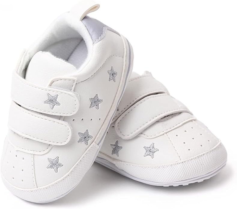 Clowora Baby Boys Girls Shoes Non-Slip Rubber Sole Sneakers Infant First Walking Toddler Crib Shoes Newborn Loafers Flats.
