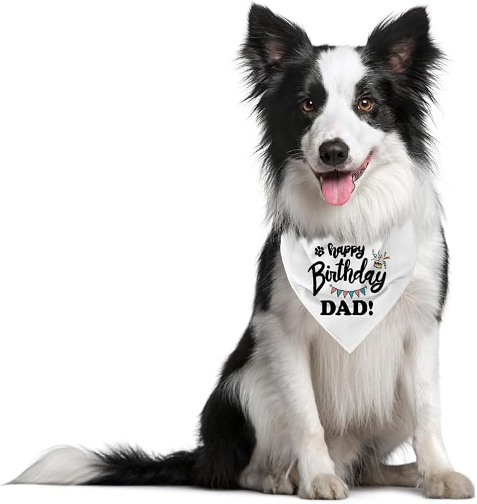 Happy Birthday Dad Dog Bandana, Dad's Gift Dog Bandana, Pet Scarf Accessories - Image 3