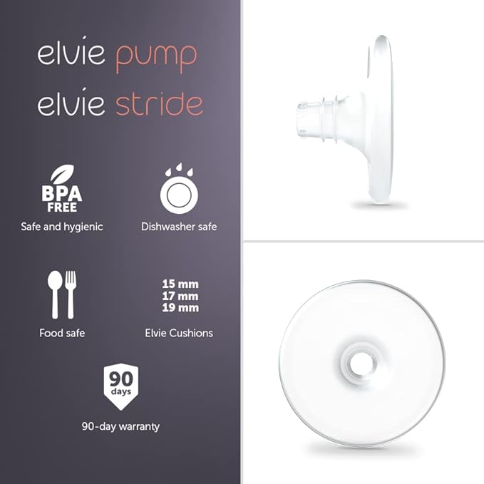 Elvie - Nipple Cushions - 19mm - Soft Silicone to Enhance fit for Improved Comfort and Efficiency - Accessories & Breastfeeding Essentials - BPA Free, Dishwasher Safe - 2 Count