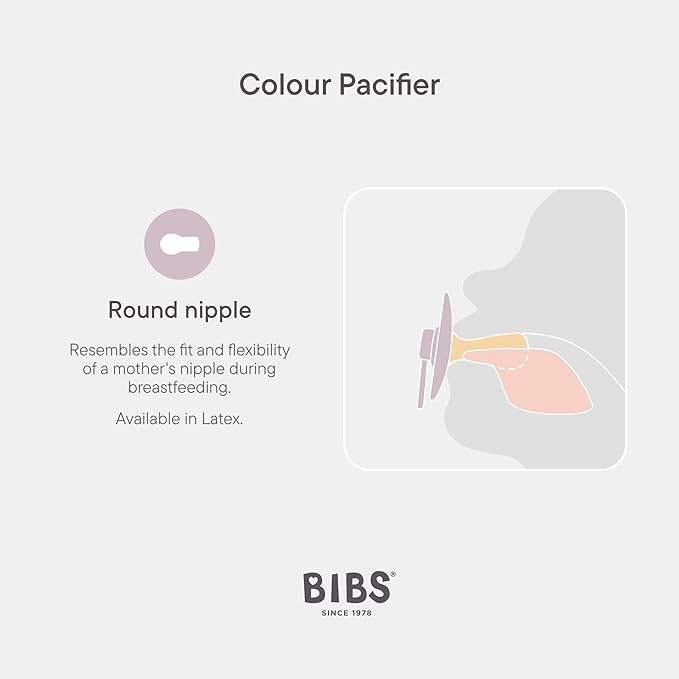 BIBS Colour Liberty Soother 2-Pack, BPA Free Dummy Pacifier, Round Nipple. Natural Rubber Latex, Made in Denmark, Size 2 (6-18 Months), June Blossom Blush Mix