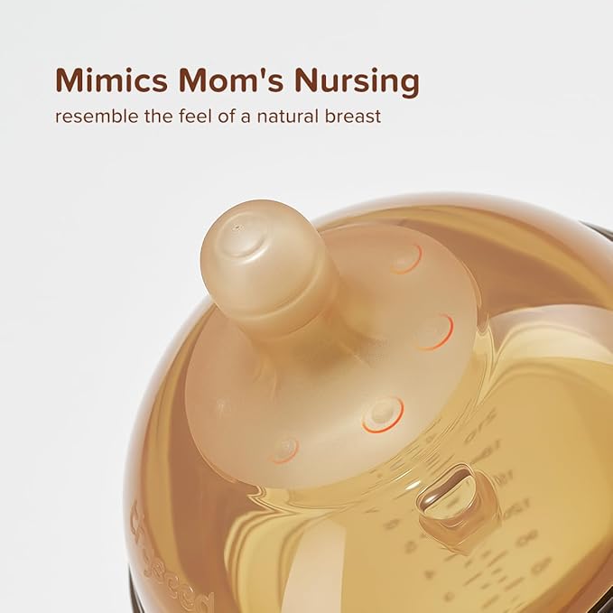 Thyseed Silicone Natural Breast-Like Bottle with Nipple(7-10 Months),8oz，1pack