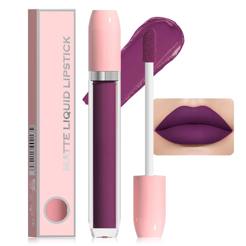 BINGBRUSH Super Matte Longwear No-Budge Stay On Smudge Proof Liquid Lipstick Long Lasting Makeup for Women,Highly Pigmented Color and Instant Shine, Cheeky