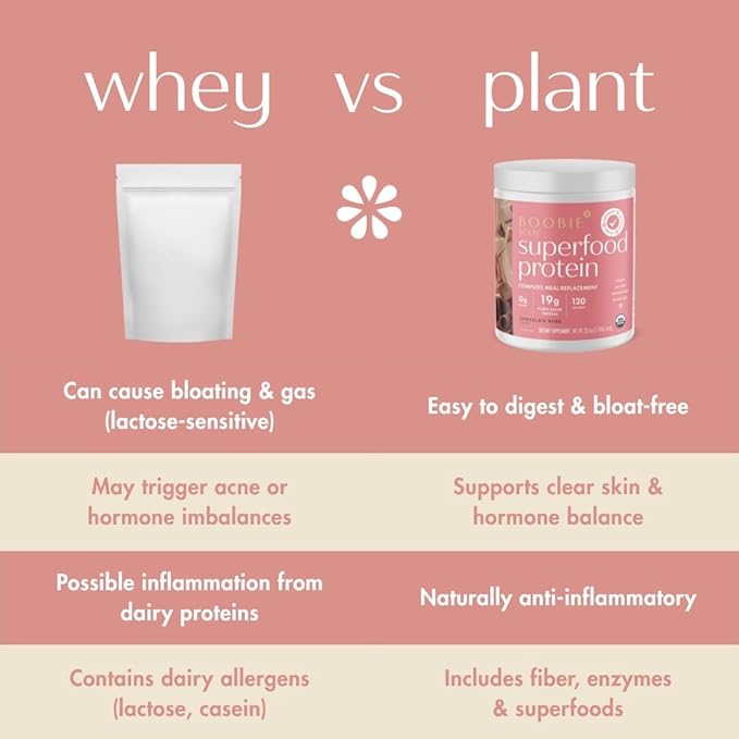 Boobie Body Superfood Protein Pregnancy and Postpartum Meal Replacement Shake, Vanilla Chai Flavor | 19g Protein | Safe for Lactation & Motherhood | Organic, Vegan, Zero Sugar, 1 Tub (20 Servings)
