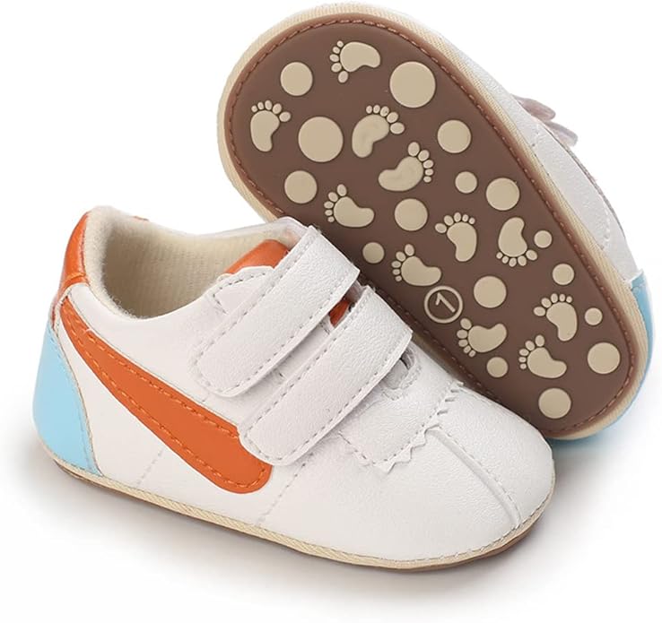 Clowora Baby Boys Girls Shoes Non-Slip Rubber Sole Sneakers Infant First Walking Toddler Crib Shoes Newborn Loafers Flats.