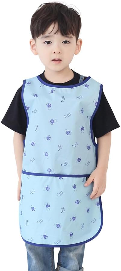 Kids Painting Apron – Waterproof Art Smock for Toddlers & Preschoolers, Messy Play, Baking, Crafts, Cooking, Mealtime