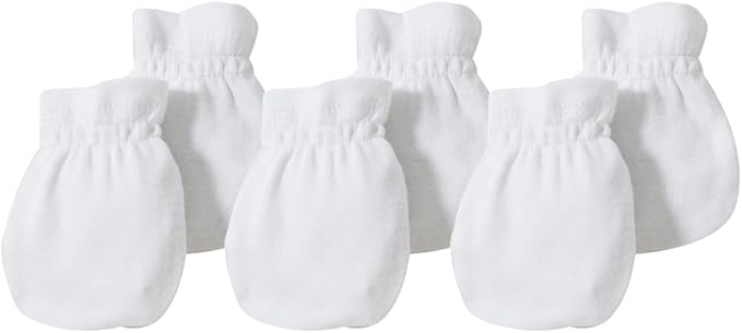 Burt's Bees Baby Unisex Baby Mittens, 100% Organic Cotton, One Size 3-Pack Solid Color Infant Scratch Protection Mitts