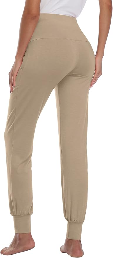 AMPOSH Women's Maternity Pants Stretchy Lounge Workout Pants Casual Loose Comfy Pregnancy Joggers with Pockets