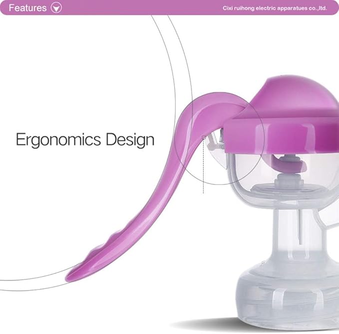 JADE KIT Manual Breast Pump - Adjustable Suction Silicone Hand Pump Breastfeeding, Small Portable Manual Breast Milk Catcher Baby Feeding Pumps & Accessories, Purple, Mother’s Day Gifts