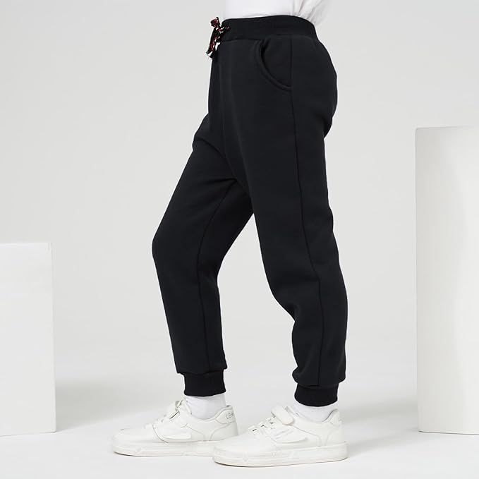 3 Pack Boy's and Girl's Fleece Pull on Jogger Sweatpant with Pockets and Drawstring 2-13 Years